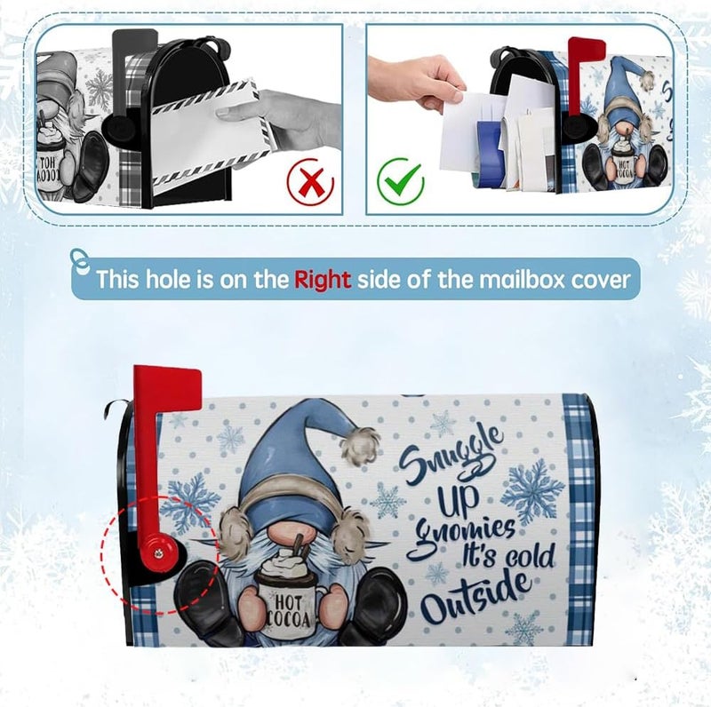 VBXNT Store Cartoon Santa Claus themed mailbox cover, magnetic waterproof mailbox packaging 18x21 inches standard size, snow oxford cloth mailbox decoration for Christmas, Thanksgiving, winter outdoor garden - Image 5